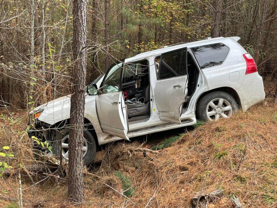 An SUV crashed at the end of a car chase, the Kershaw County Sheriff’s Office said. Kershaw County Sheriff's Office