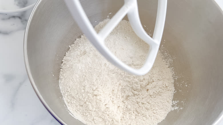 dry ingredients in a stand mixer