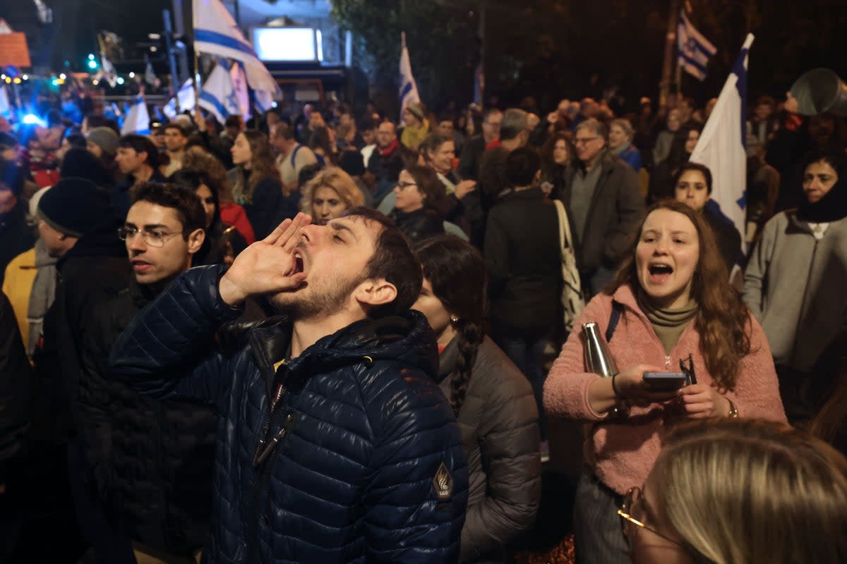 Protesters chanted for democracy (AFP via Getty Images)