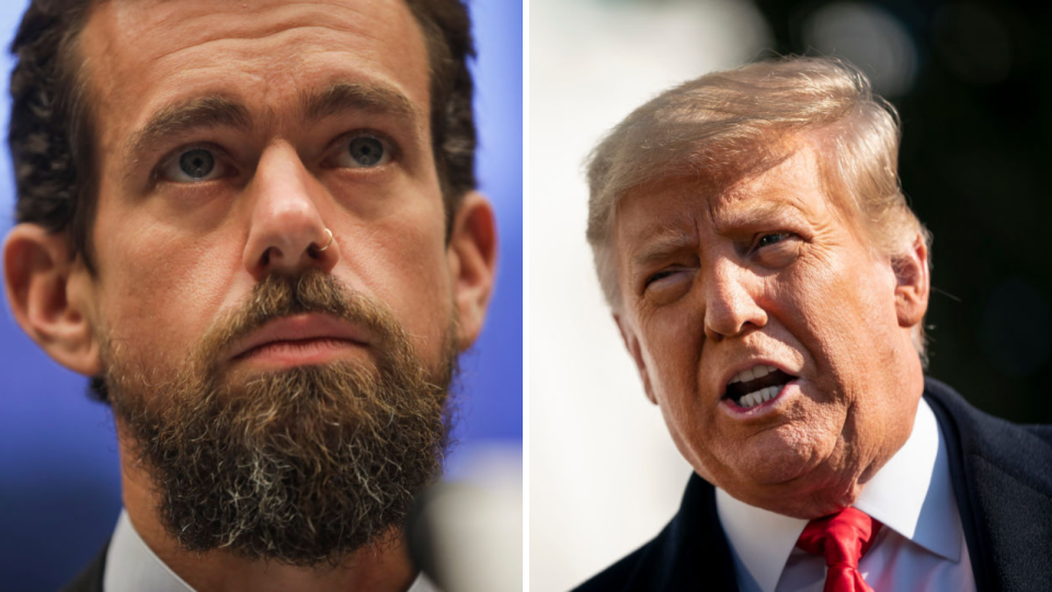 Twitter CEO Jack Dorsey weighs in on Trump bans. Source: Getty