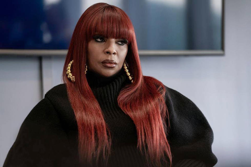 This image released by Starz shows Mary J. Blige in a scene from "Power Book II: Ghost." (Myles Aronowitz/Starz via AP)