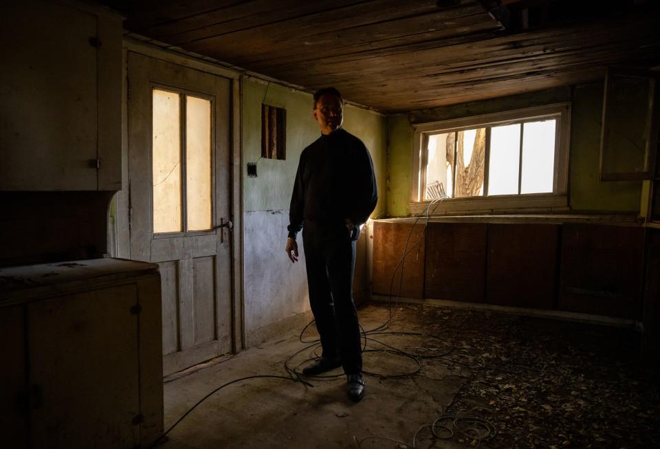 Brandon Fugal, owner of Skinwalker Ranch, is pictured at Homestead Two, one of several building sites on the property in rural Uintah County on Thursday, Oct. 5, 2023. | Spenser Heaps, Deseret News