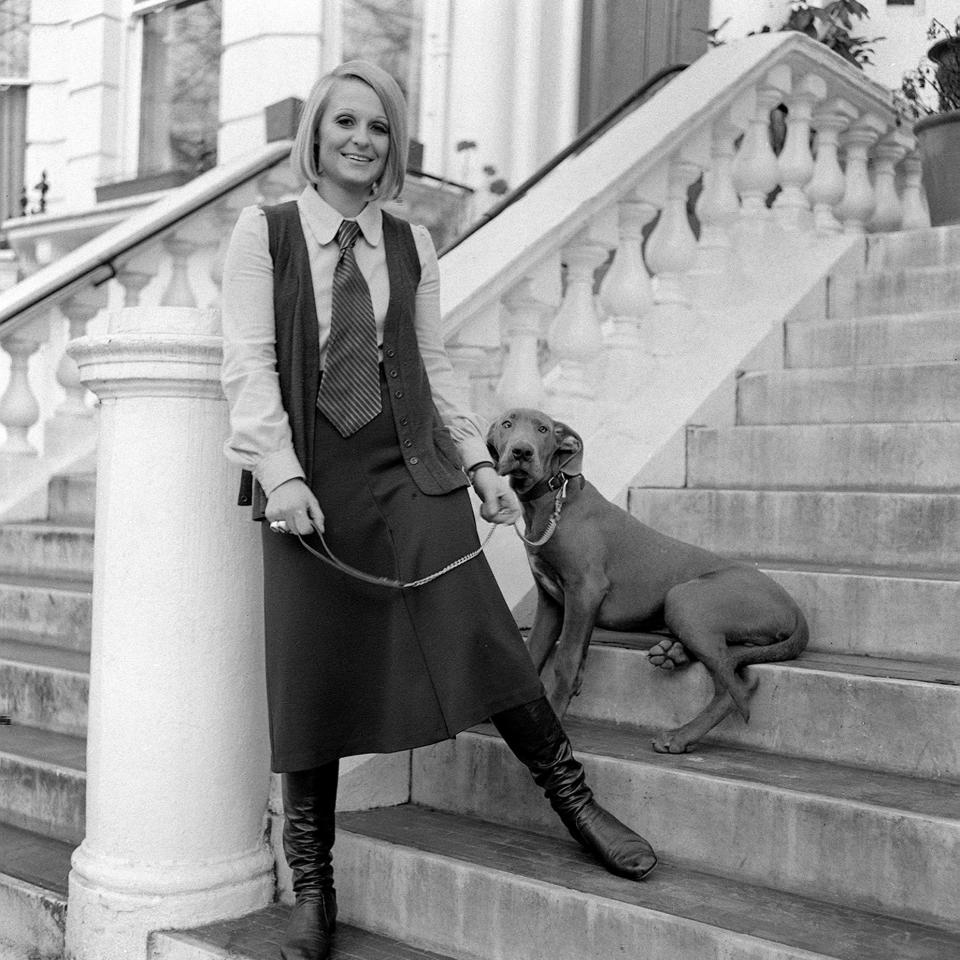 Barbara Hulanicki outside her Kensington home in 1967