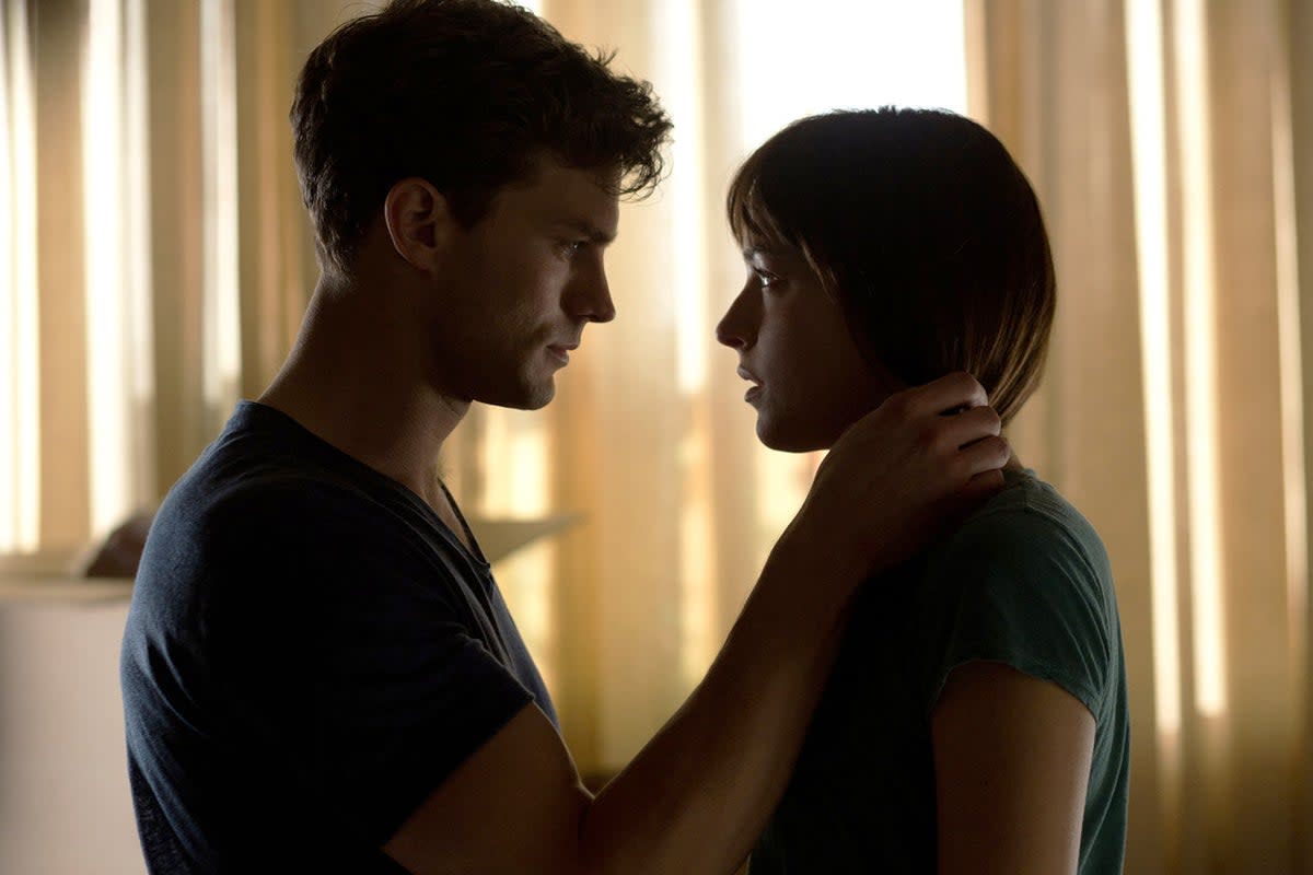 Firm grip on things: Dornan and Dakota Johnson in the world-shaking bonkbuster ‘Fifty Shades of Grey’ (Shutterstock)