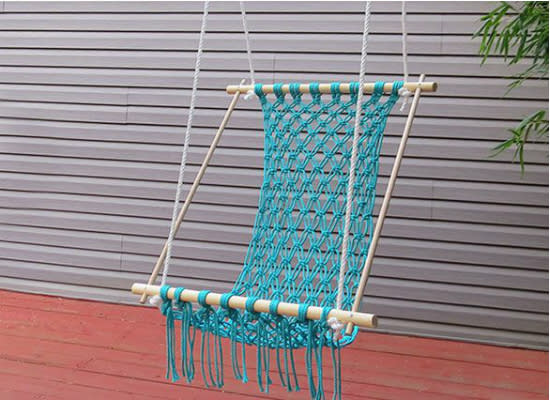 <body> <p>Nothing says summer like bright blues, nautical knots, and an afternoon on the front porch. That's why this hammock-meets-chair macrame design from <a rel="nofollow noopener" href=" http://www.ehow.com/how_12093464_make-crocheted-hammock.html" target="_blank" data-ylk="slk:eHow;elm:context_link;itc:0;sec:content-canvas" class="link ">eHow</a> is perfect for your seasonal entertaining! Just pull out—and string up—an extra seat when guests come over to hang out. When you're ready to retire for the evening, simply wrap up your rope craft and head indoors.</p> <p><strong>Related: <a rel="nofollow noopener" href=" http://www.bobvila.com/articles/diy-hammock/?bv=yahoo" target="_blank" data-ylk="slk:5 Ways to Make Your Own Hammock;elm:context_link;itc:0;sec:content-canvas" class="link ">5 Ways to Make Your Own Hammock</a> </strong> </p> </body>