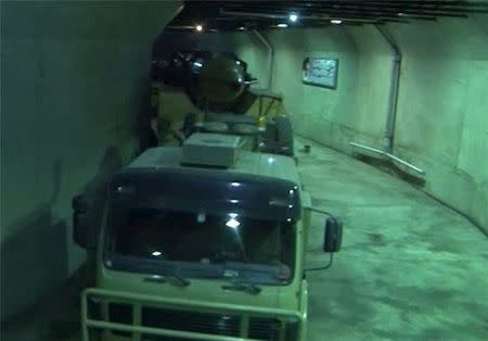 A new underground missile depot is seen in this undated handout photo released January 5, 2016 by Farsnews.com. REUTERS/farsnews.com/Handout via Reuters