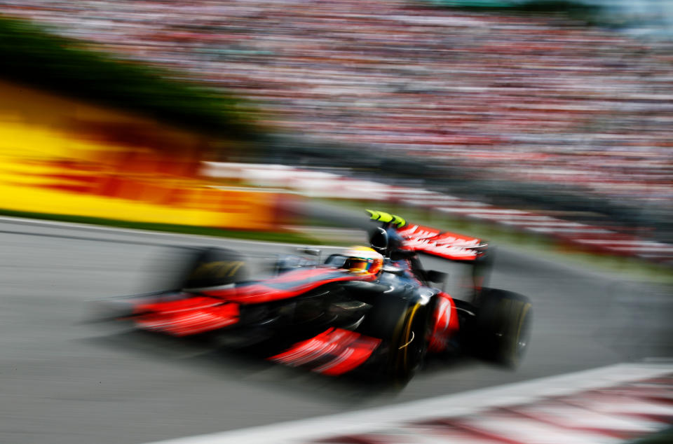 MONTREAL, CANADA - JUNE 10: Lewis Hamilton of Great Britain and McLaren drives on his way to winning the Canadian Formula One Grand Prix at the Circuit Gilles Villeneuve on June 10, 2012 in Montreal, Canada. (Photo by Paul Gilham/Getty Images)