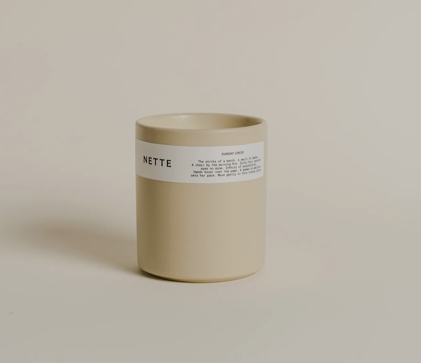 <p><a href="https://nettenyc.com/products/sunday-chess-scented-candle" rel="nofollow noopener" target="_blank" data-ylk="slk:Shop Now;elm:context_link;itc:0;sec:content-canvas" class="link rapid-noclick-resp">Shop Now</a></p><p>Shipping Policy</p><p>$2023.00</p><p>nettenyc.com</p><span class="copyright">Nette </span>