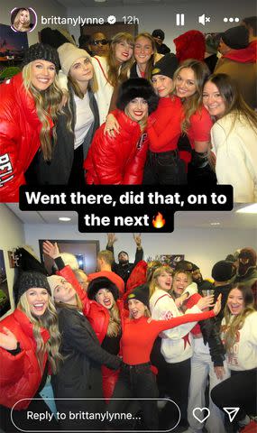 <p>Brittany Mahomes/Instagram</p> Brittany Mahomes Shares Cute Pictures with Taylor Swift and Kylie Kelce from Chiefs Game