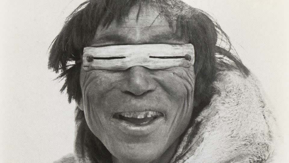  An Inuit (Eskimo) wears snow goggles. - DeAgostini/Getty Images