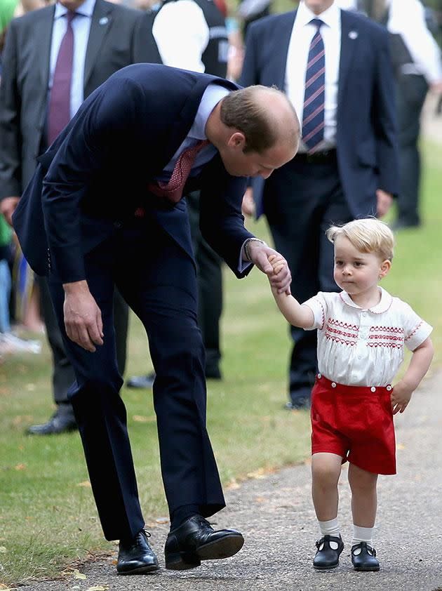 Prince William with Prince George. Source: Getty Images.