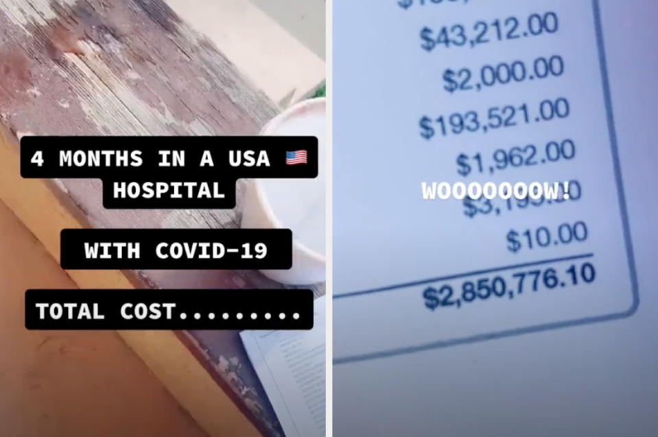 A hospital bill for 2.8 million dollars