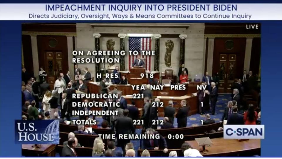 Biden impeachment inquiry vote