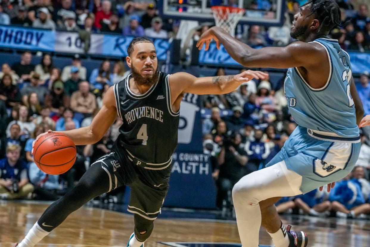 The Friars and Rams battle during their game in early December.