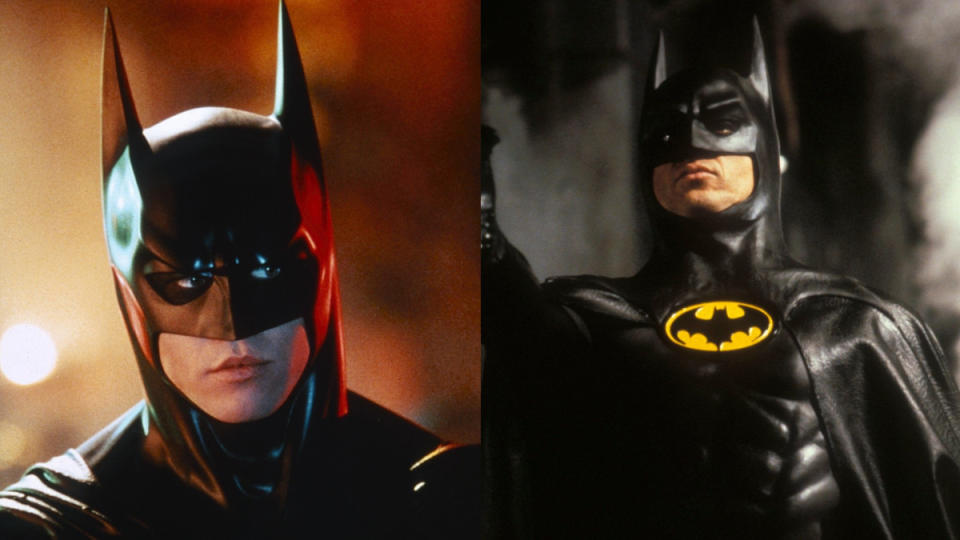 Val Kilmer and Michael Keaton both played Batman on the big screen. (Credit: Warner Bros)
