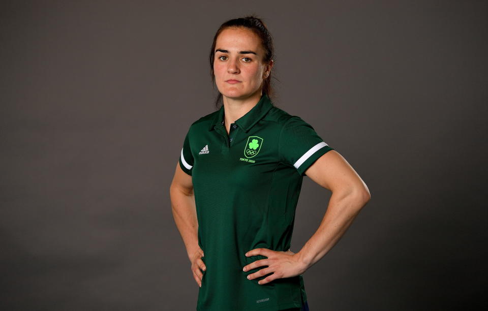 Dublin , Ireland - 29 June 2021; Lightweight Kellie Harrington during a Tokyo 2020 Team Ireland Announcement for Boxing in the Sport Ireland Institute at the Sports Ireland Campus in Dublin.  (Photo By Brendan Moran/Sportsfile via Getty Images)