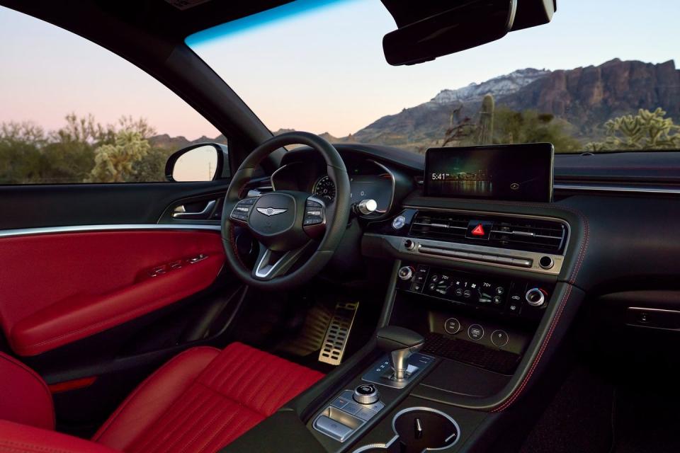 2024 genesis g70 interior in red leather