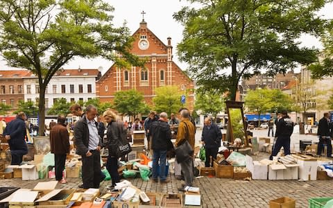 flea market, place du jeu de balle, brussels, belgium - Credit: Atlantide Phototravel