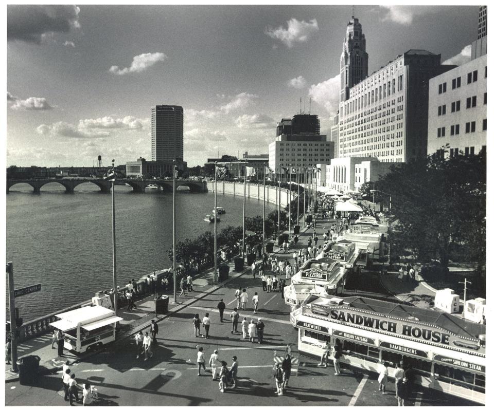 The festival along the riverfront in 1988.