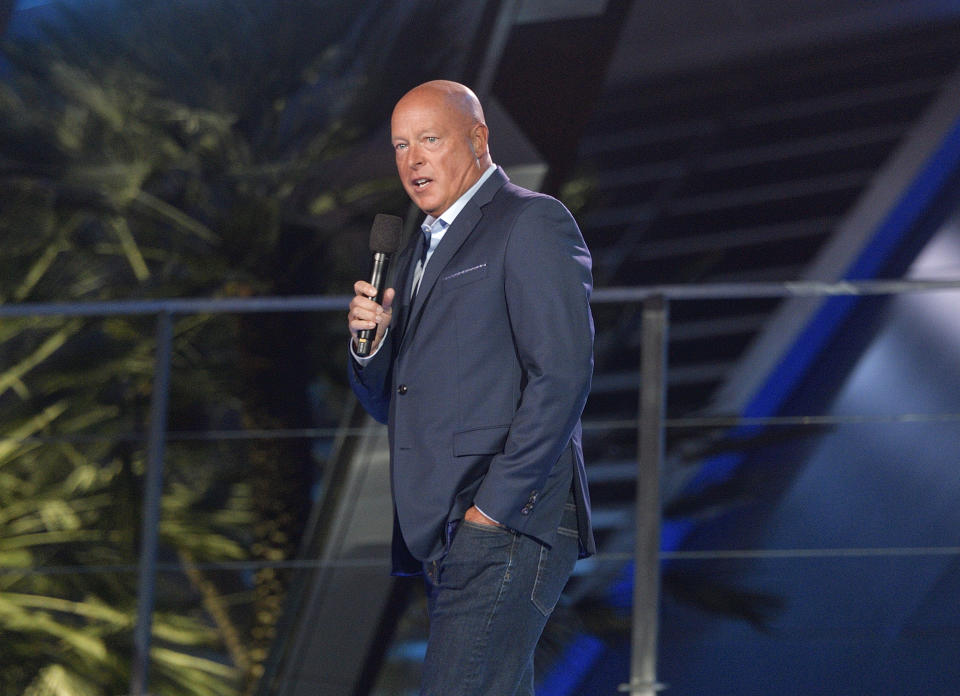 Anaheim, CA - June 02: Bob Chapek, Chief Executive Officer of The Walt Disney Company during the opening ceremony for Avengers Campus inside Disney California Adventure in Anaheim, CA, on Wednesday, June 2, 2021. (Photo by Jeff Gritchen/MediaNews Group/Orange County Register via Getty Images)