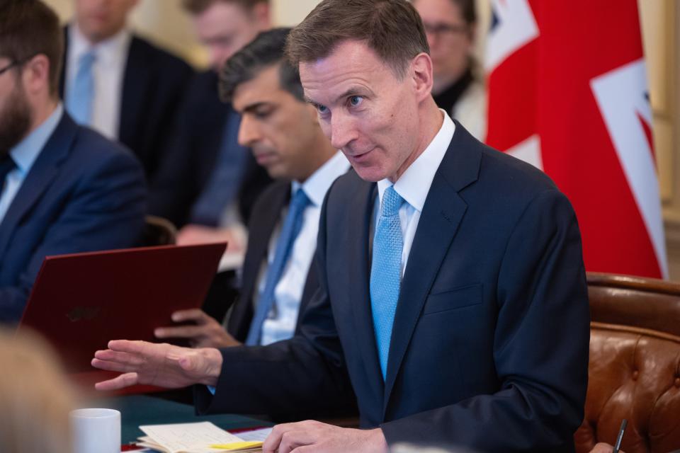 The Chancellor pictured briefing Cabinet on his budget (Simon Walker / No 10 Downing Street)