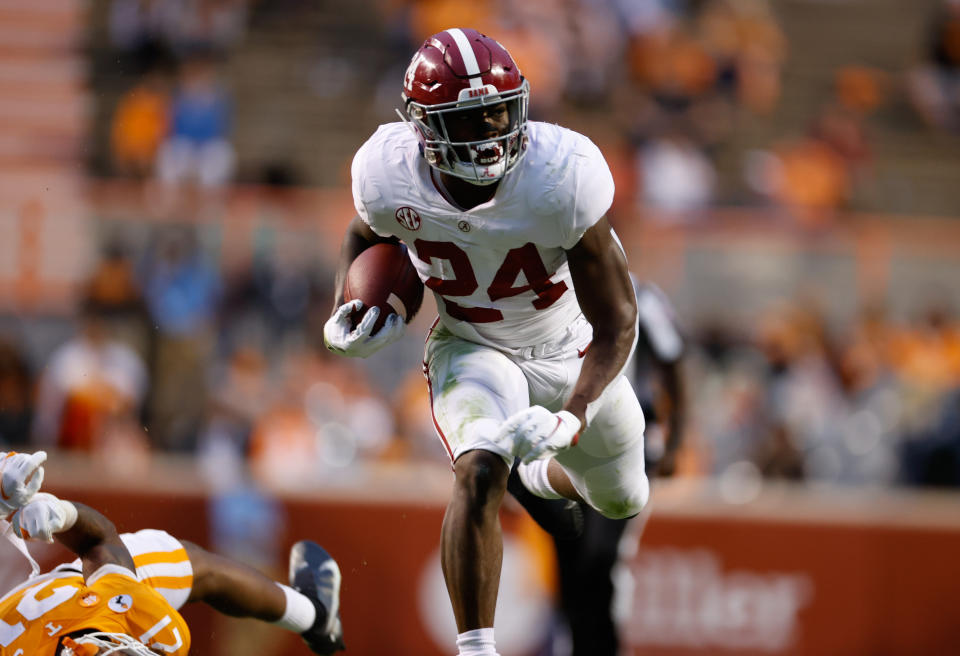 Trey Sanders of the Alabama Crimson Tide