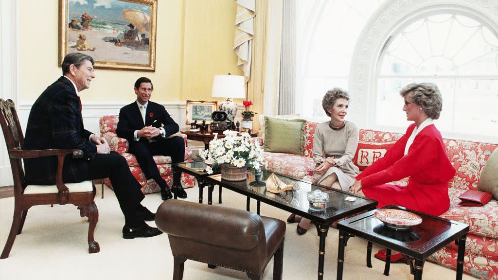 president and mrs reagan with prince charles and princess diana