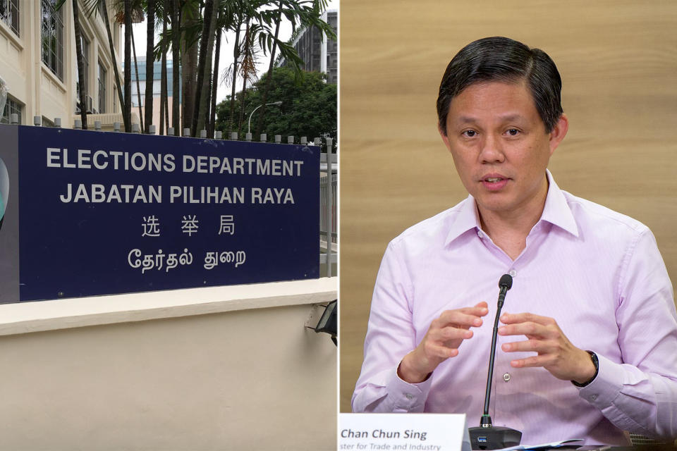 South Korea's recent experience has shown that &quot;it is possible to run a safe and smooth election&quot; amid the COVID-19 pandemic, said Minister-in-Charge of the Public Service Chan Chun Sing. (Yahoo News Singapore file photos)