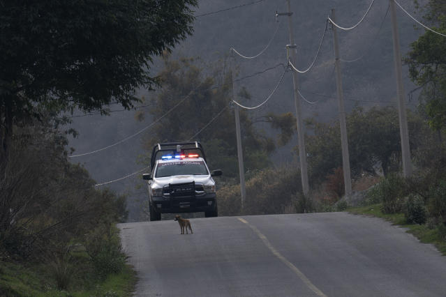 Nefi de Aquino, who works as a police officer and is also paid to keep an eye on the activity of the Popocatépetl volcano, drives through the area in Santiago Xalitzintla, Mexico, Thursday, 25 May 2023. De Aquino has been observing and reporting on the volcano´s activity since it started erupting again in 1994. (AP Photo/Marco Ugarte)