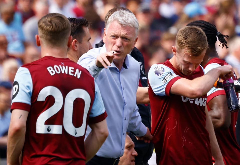 Winning end: David Moyes was victorious in his final home match in charge of West Ham (Action Images via Reuters)