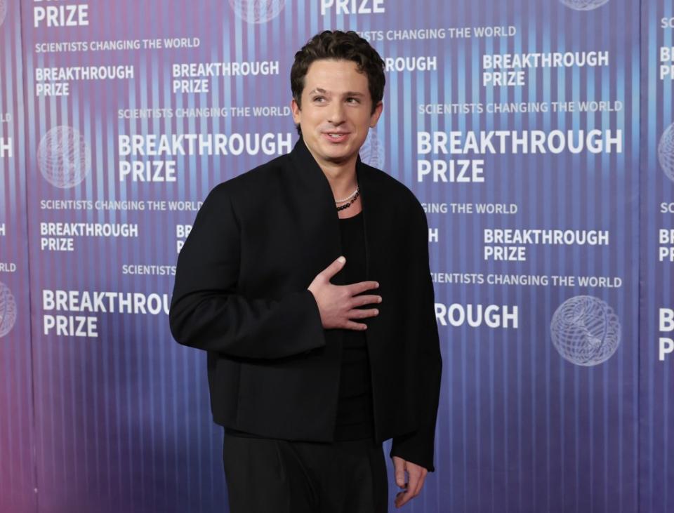 Charlie Puth attends the Scientists Changing the World Breakthrough Prize ceremony at the Academy Museum of Motion Pictures in LA on April 13, 2024. Getty Images