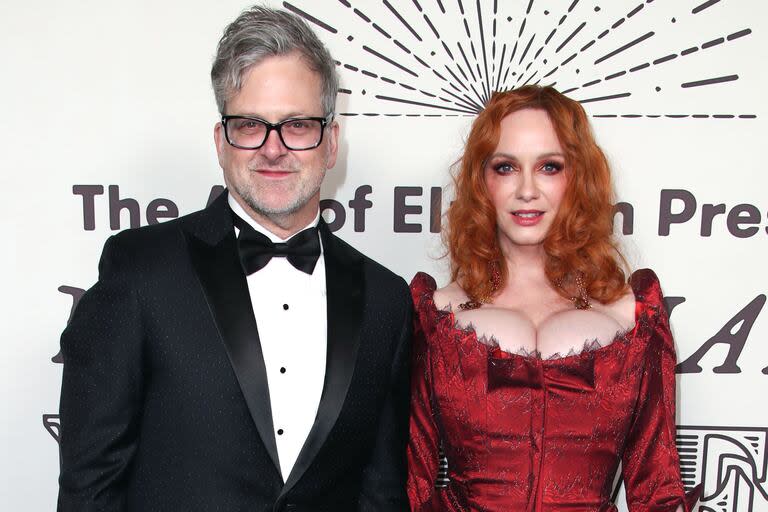 Christina Hendricks junto a su novio, George Bianchini