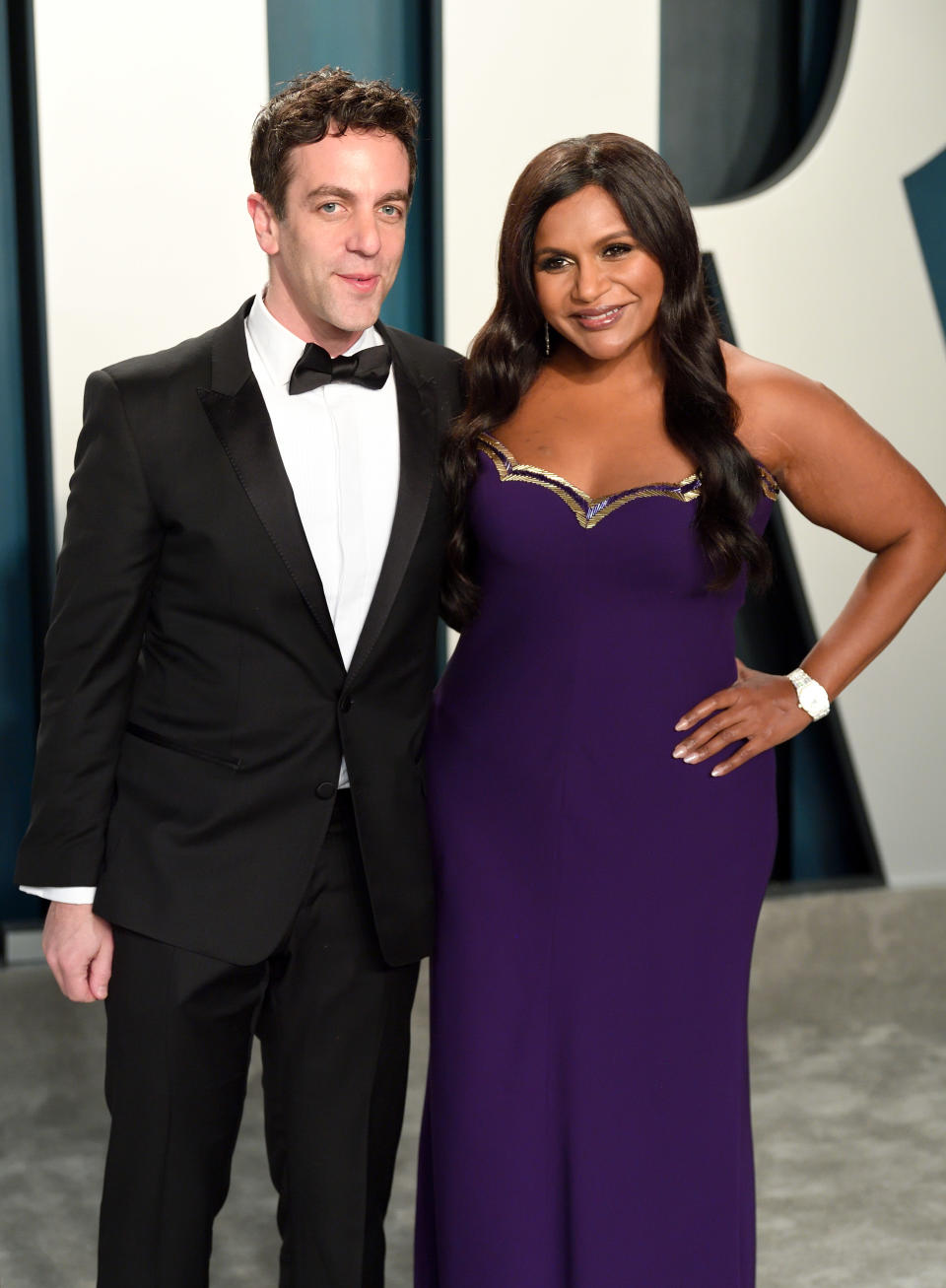 BEVERLY HILLS, CALIFORNIA - FEBRUARY 09: B.J. Novak and Mindy Kaling attend the 2020 Vanity Fair Oscar Party hosted by Radhika Jones at Wallis Annenberg Center for the Performing Arts on February 09, 2020 in Beverly Hills, California. (Photo by Karwai Tang/Getty Images)