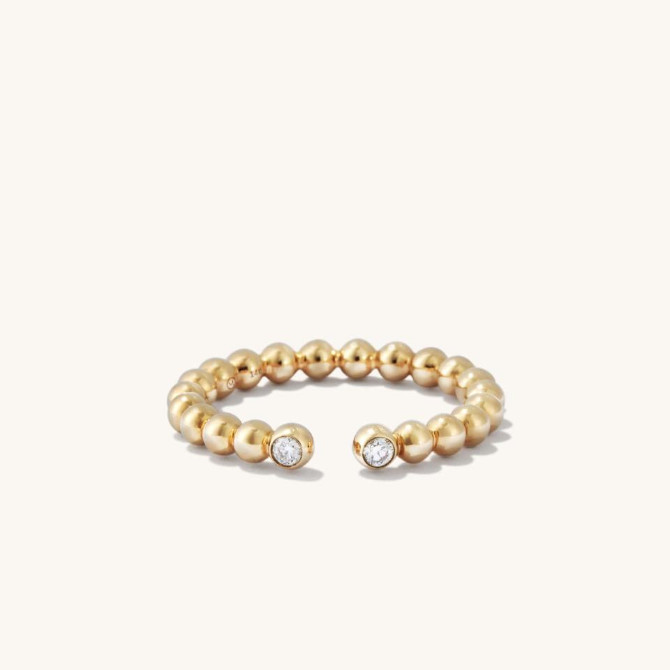 8) Bold Beaded Diamond Open Ring