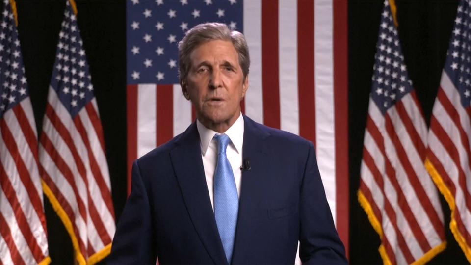 Former Secretary of State John Kerry speaks during the virtual Democratic National Convention on August 18, 2020. (via Reuters TV)