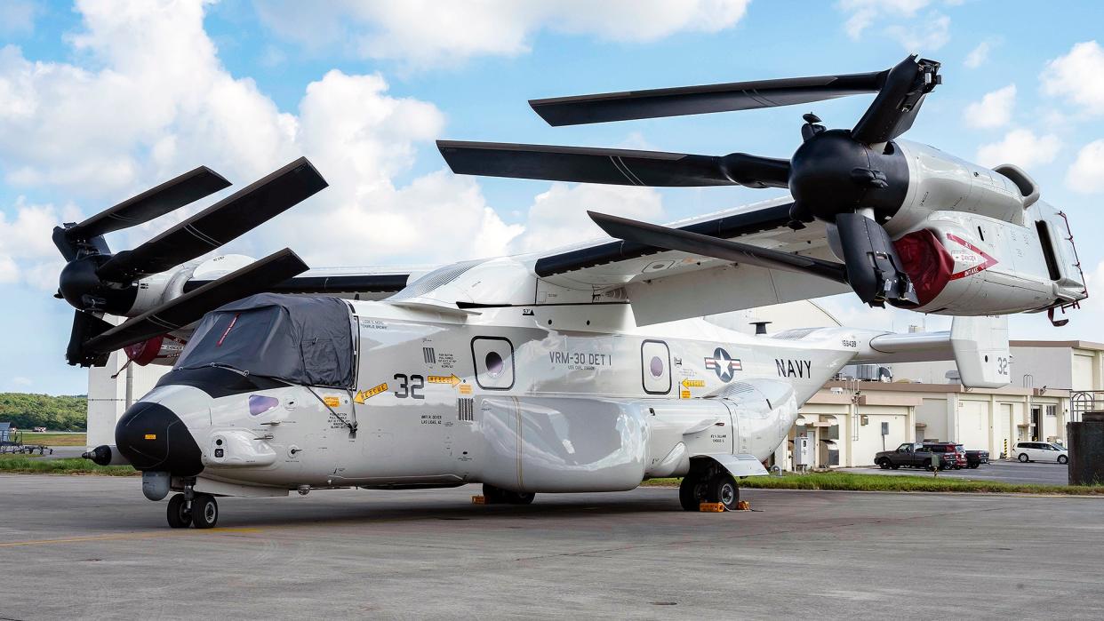 Congress says the Navy's CMV-22B Ospreys can only fly 30 minutes from a divert airfield, limiting their ability to provide carrier onboard delivery services.