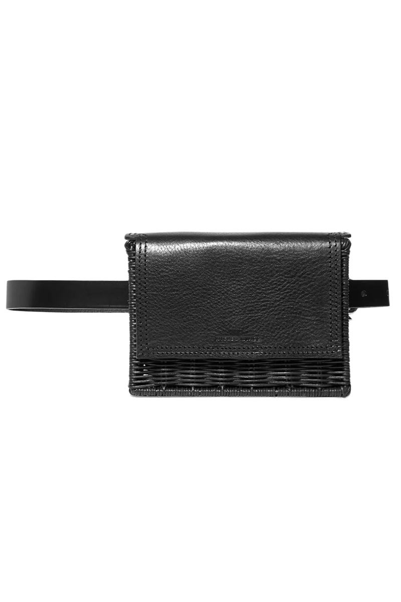 Tao Textured-Leather and Rattan Belt Bag