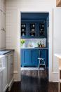 <p>"Warmer temps and summer sun inspire bolder colors! Sherwin Williams Naval Blue is the perfect summertime hue because it’s a classic blue kicked up a notch. I love using it as an accent color in a butler’s pantry or island base." <em>— Marie Flanigan, <a href="https://marieflanigan.com/" rel="nofollow noopener" target="_blank" data-ylk="slk:Marie Flanigan Interiors;elm:context_link;itc:0;sec:content-canvas" class="link ">Marie Flanigan Interiors</a></em></p>