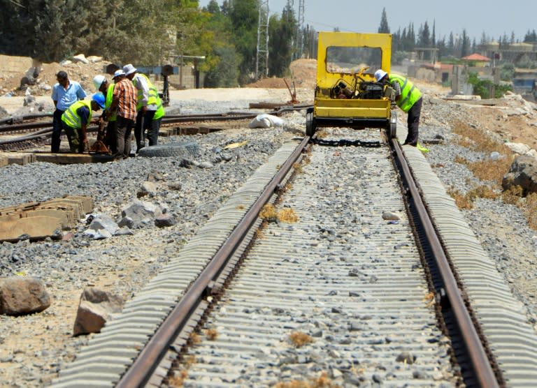 Les voies ferrées sont progressivement remises en état en Syrie, sur certaines lignes. A Damas, le 9 août 2018