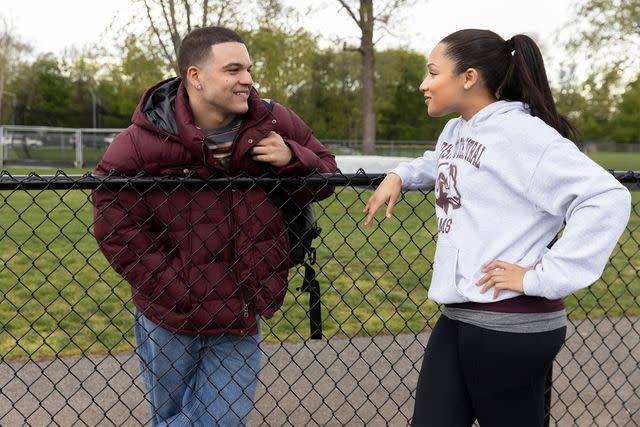 <p>Eric Liebowitz/FX</p> Josh Rivera and Jaylen Barron in 'American Sports Story: Aaron Hernandez'