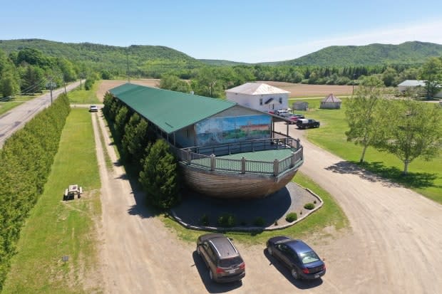 A 300-foot model of Noah's Ark has been sitting in the western New Brunswick community of Oakland since the early 1990s. (Shane Fowler/CBC News - image credit)