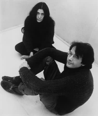 <p>Keystone/Hulton Archive/Getty</p> Yoko Ono and Anthony Cox in 1965