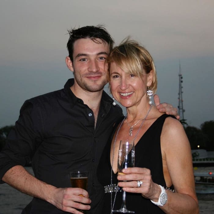 Carol and Mark in matching black outfits in Bangkok