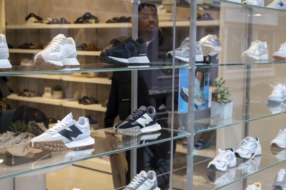 New Balance trainers in a shoe shop on 27th March 2023 in London, United Kingdom. (photo by Mike Kemp/In Pictures via Getty Images)