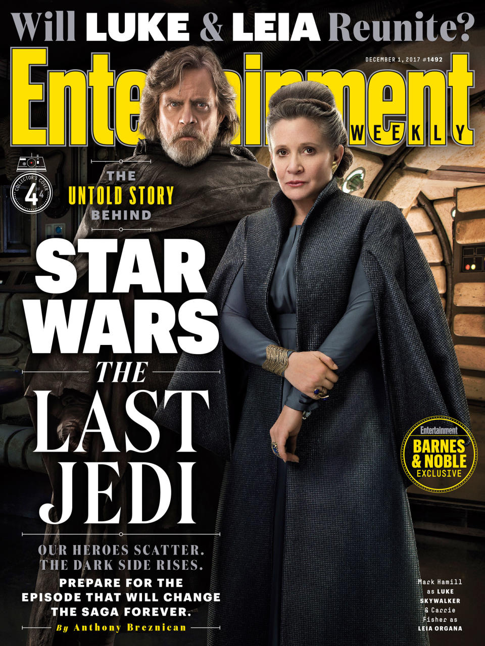 Luke (Mark Hamill) and Leia (Carrie Fisher) reunite on the <em>EW</em> cover (Photo: <i>Entertainment Weekly</i>)