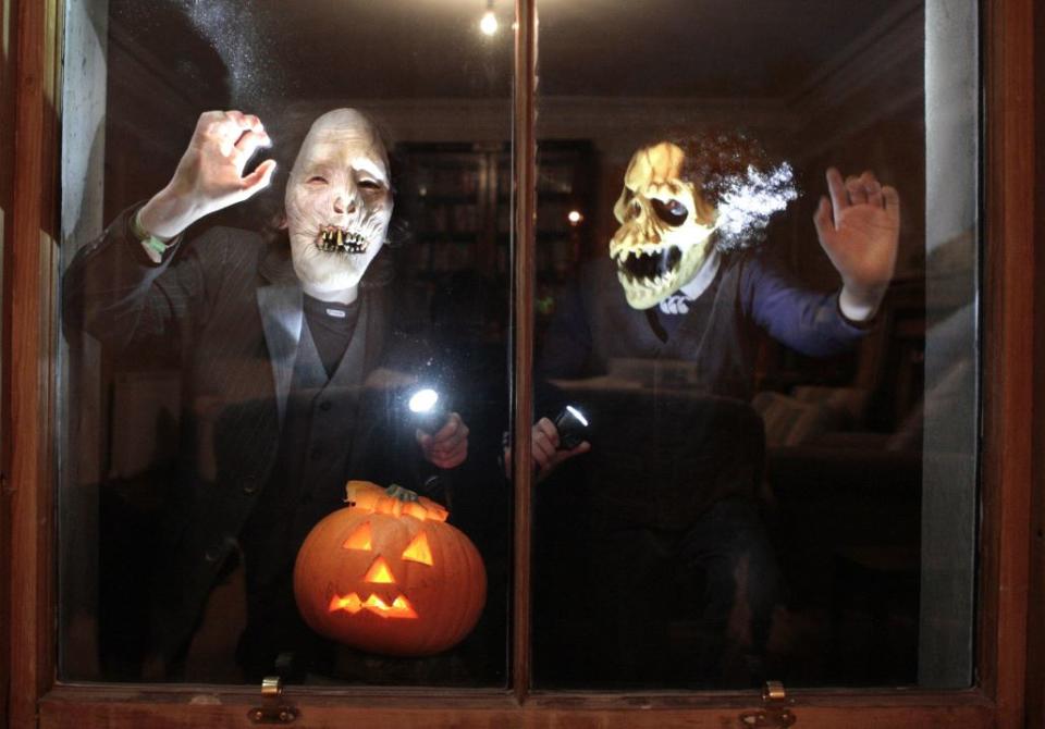 Children in Scotland in Halloween costumes (PA)