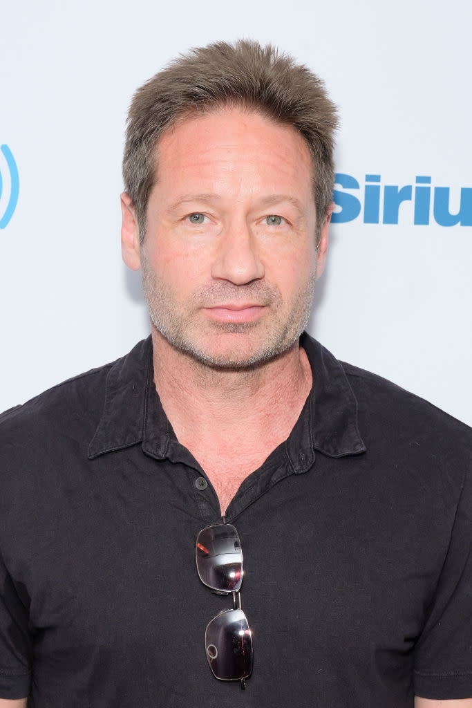 Actor David Duchovny visits SiriusXM Studios on May 14, 2018 in New York City.