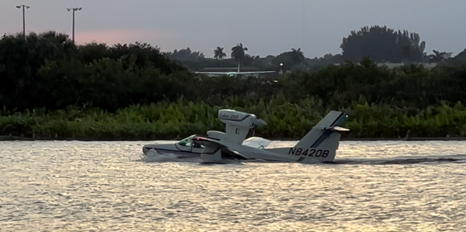 A seaplane lands on Lake Osborne, much to the annoyance of Lake Osborne Estate residents who have called on the county to investigate the landing. They say it has been occurring more and more in recent months.  Such landings are not permitted.