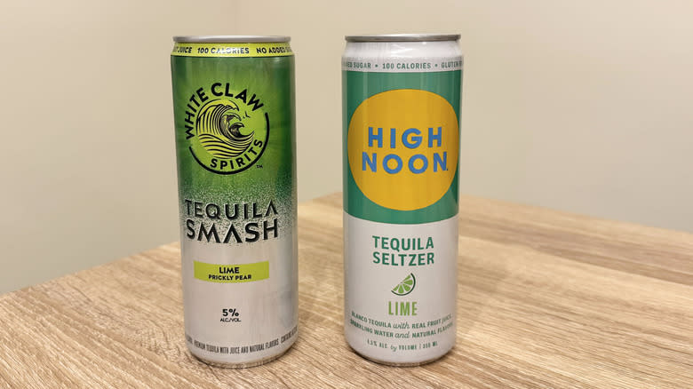 White Claw and High Noon cans