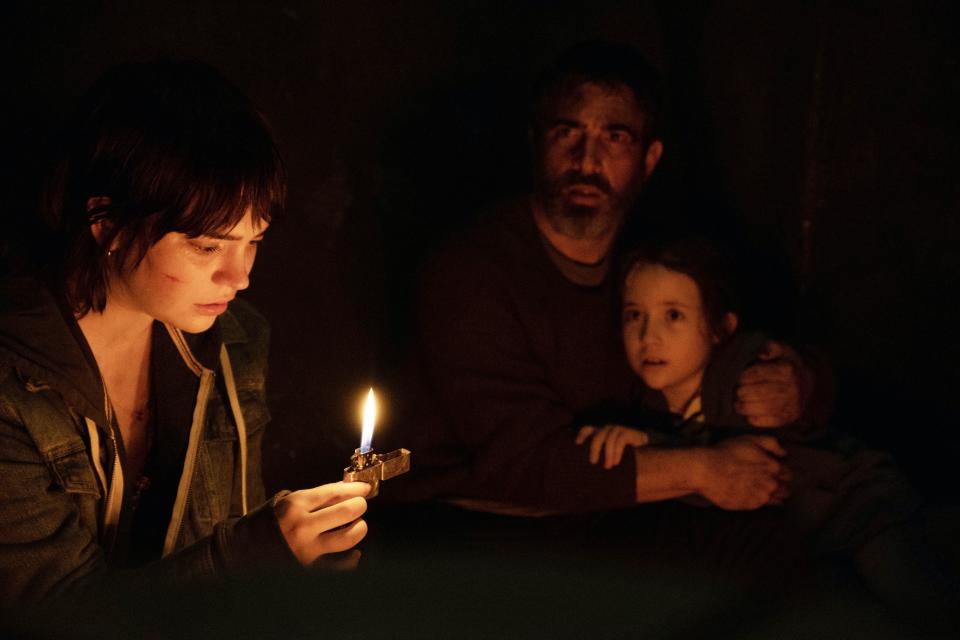 THE BOOGEYMAN, from left: Sophie Thatcher, Chris Messina, Vivien Lyra Blair, 2023. ph: Patti Perrett /© 20th Century Studios /Courtesy Everett Collection
